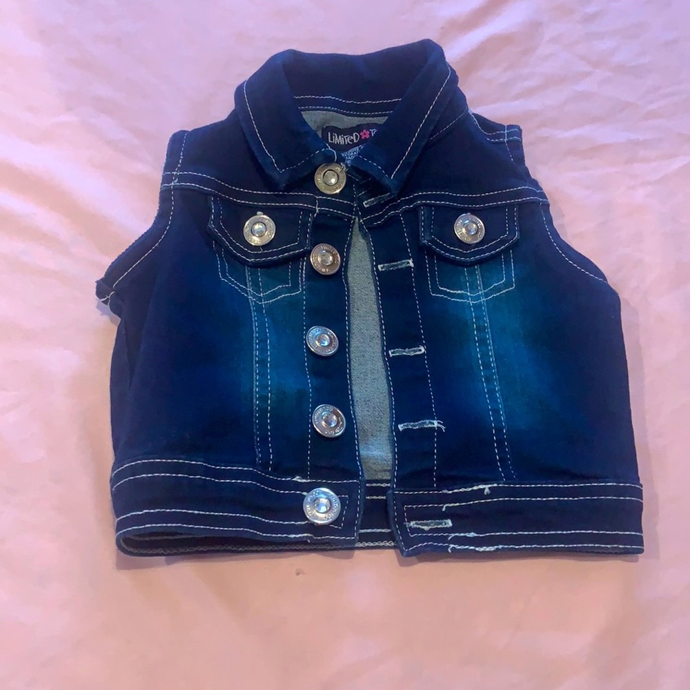 infant dark denim vest 12M